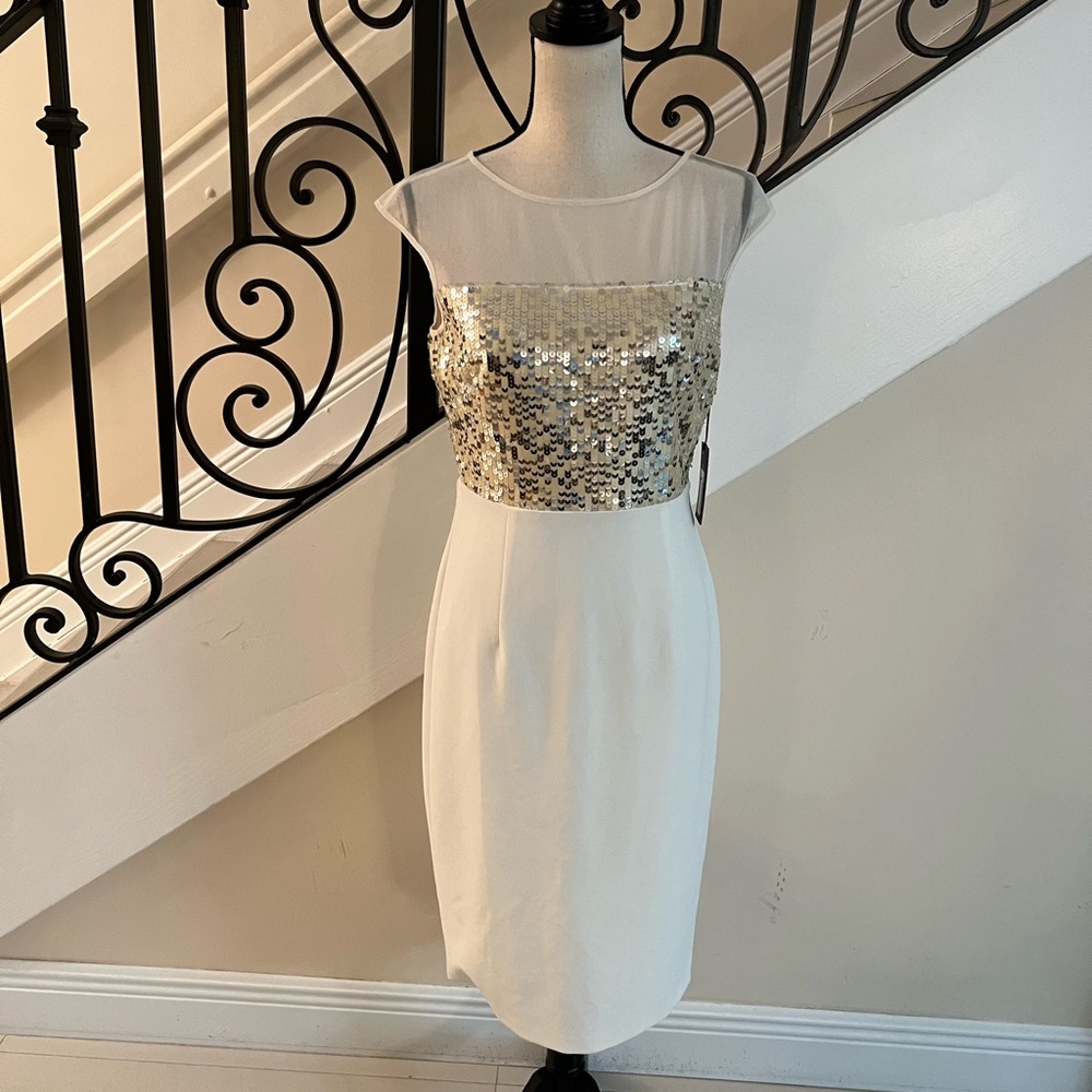 Vince Camuto Sequined Mesh Bodycom Dress!